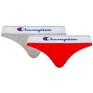 CHAMPION BRIEF CLASSIC 2x - 2 cotton panties - grey - red