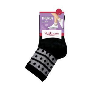 Bellinda 
TRENDY COTTON SOCKS - Dámske ponožky s ozdobným lemom - čierna