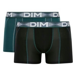 DIM COTTON 3D FLEX AIR BOXER 2x - Men's boxers 2pcs - green - black