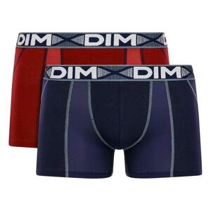 DIM COTTON 3D FLEX AIR BOXER 2x - Men's boxers 2 pcs - dark red - dark blue