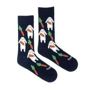 Tmavomodré vzorované ponožky Fusakle Zajíc
