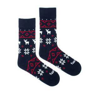 Tmavomodré vzorované ponožky Fusakle Zimník