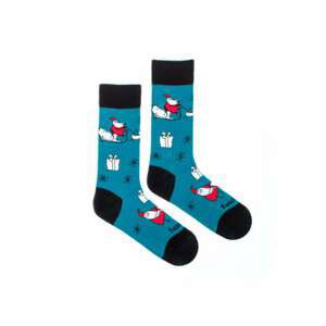 Modré vzorované ponožky Santa Fusakle Santa