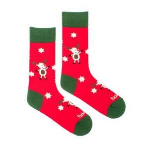 Červené vzorované ponožky Fusakle Sob vánoční