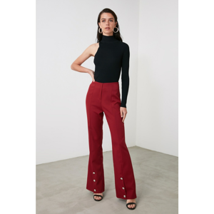 Trendyol Burgundy Button Detailed Trousers