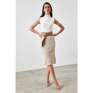 Trendyol Knitwear Skirt with Stone Slits