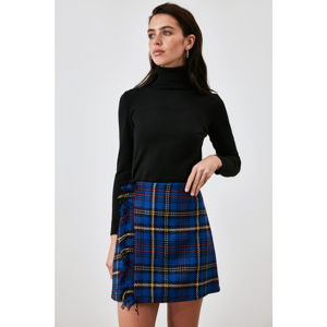 Trendyol Indigo Checkered Skirt