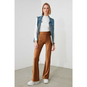 Trendyol Camel Velvet Knitted Trousers