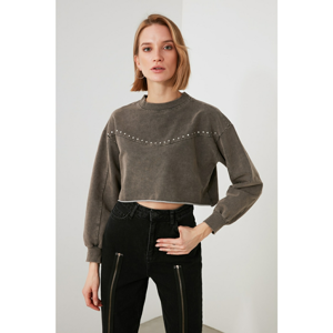 Trendyol Anthracite Wash Knitted Sweatshirt