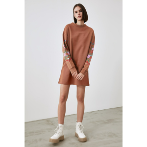Trendyol Camel Bicycle Collar Knitted Dress