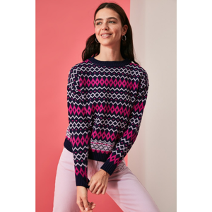 Trendyol Navy Jacquard Knitwear Sweater