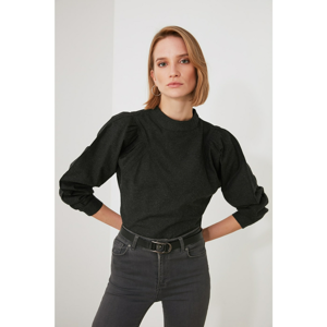 Trendyol Anthracite Upright Collar Blouse