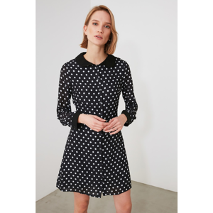 Trendyol Black Collar Detailed Score-Down Shirt Dress