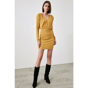 Trendyol Mustard Knitted Suit With Suppository Dress