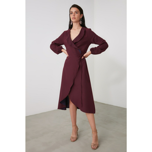 Trendyol Burgundy Cruise Tie Detailed Dress