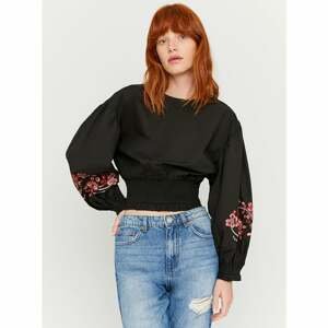 Black short blouse with embroidery TALLY WEiJL
