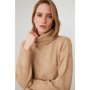 Trendyol Camel Turtleneck Knitwear Sweater