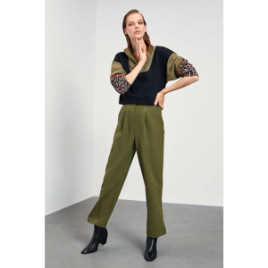 Trendyol Haki Flat Cut Pants