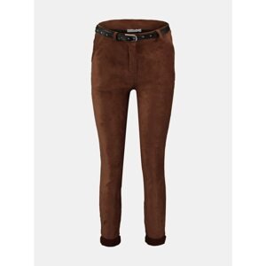 Haily's Brown Skinni Fit Pants in Suede Hailys