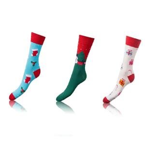 Fun crazy socks 3 pairs - light blue - green - white Bellinda