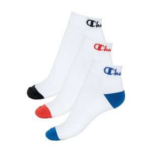 Športové členkové ponožky s logom Champion 3 páry - biela - červená - modrá CHAMPION CREW