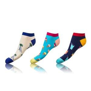 Fun low crazy unisex socks in set 3 pairs - blue - light blue - black Bellinda