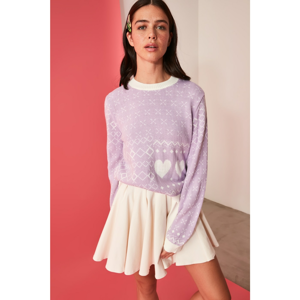 Trendyol Lila Jacquin Knitwear Sweater