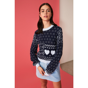 Trendyol Sweater - Navy blue - Semi-fit