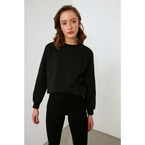 Trendyol Black Printed Knitted Sweatshirt