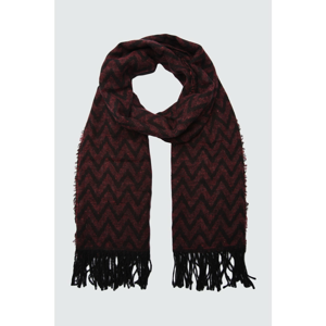 Trendyol Burgundy Geometric Patterned Textured Scarf