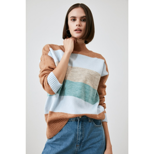 Trendyol Camel Color Block Knitwear Sweater