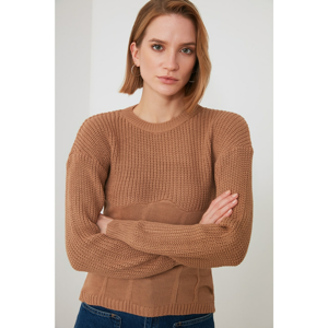Trendyol Camel Knitting Detailed Knitwear Sweater