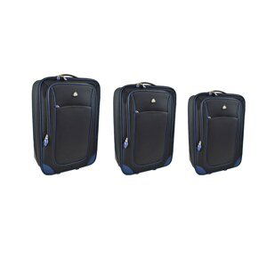 Semiline Unisex's Suitcase Set 5454-7 Navy Blue/Black 20"24"28"