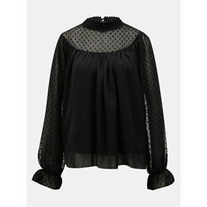 Haily's Black Polka Dot Blouse with Hailys Stand-Up Collar