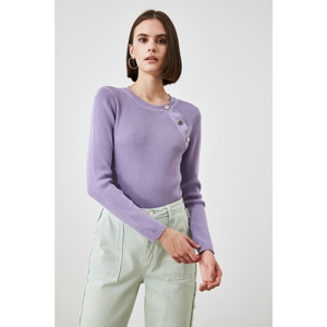 Trendyol Lila Button Knitwear Sweater