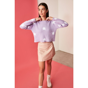 Trendyol Lila Star Jacquin Knitwear Sweater