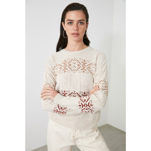 Trendyol Stone Jacquin Knitwear Sweater