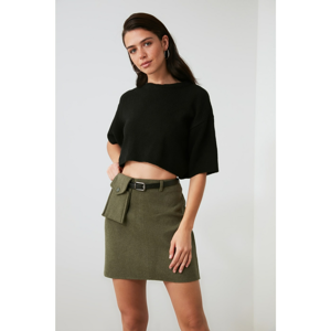 Trendyol Haki Belt Skirt