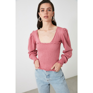 Trendyol Dried Rose Guipure Knitwear Sweater