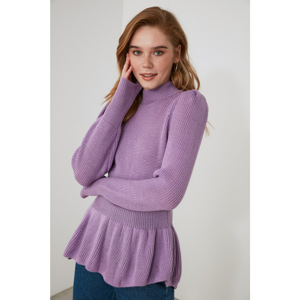 Trendyol Lila Peplum Knitwear Sweater