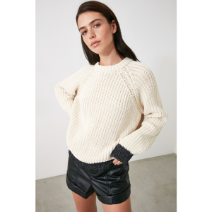 Trendyol Ekru Arm Detailed Knitwear Sweater