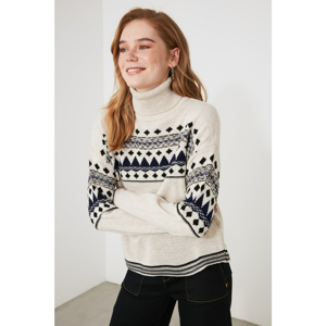 Trendyol Stone Jacquin Knitwear Sweater