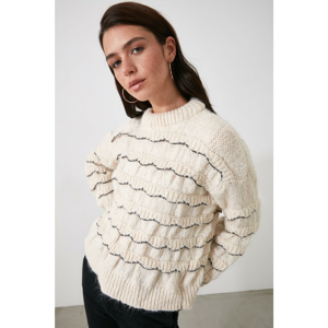 Trendyol Ekru Frill Detailed Knitwear Sweater