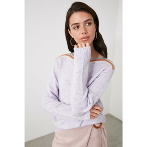 Trendyol Lila Collar Detailed Knitwear Sweater
