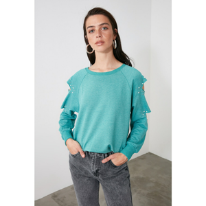 Trendyol Mint Accessory Detailed Knitted Sweatshirt