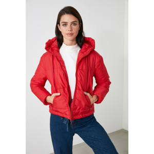 Trendyol Red Hooded Inflatable Coat