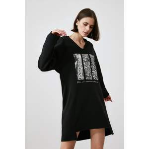 Trendyol Black Print knitted dress