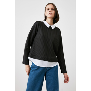 Trendyol Black Shirt Collar Blouse