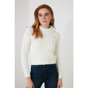Trendyol Ekru Knitting Detailed Knitwear Sweater