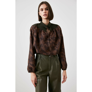 Trendyol Brown Lace-Up Blouse